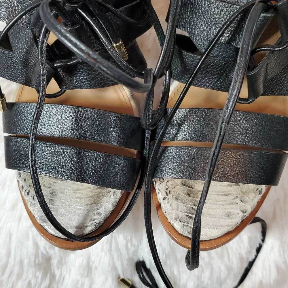 Calvin Klein Black Strappy Heeled Sandals Size 8.5 EUC